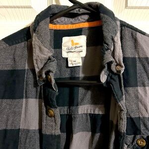 Field & Stream Flannel - Men's Size S - Gray Long Sleeve Plaid Button Up Shirt